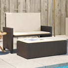 2-in-1 tuinbank van gepoedercoat staal en poly rattan met comfortabele zitervaring - Bruin / 1 - Tuinbanken