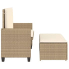 2-in-1 tuinbank van gepoedercoat staal en poly rattan met comfortabele zitervaring - Tuinbanken