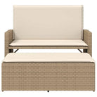 2-in-1 tuinbank van gepoedercoat staal en poly rattan met comfortabele zitervaring - Tuinbanken