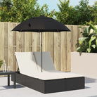 2-persoons ligbed met poly rattan voor een comfortabele zitervaring - Zwart / 1 - Ligstoelen