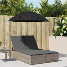 2-persoons ligbed met poly rattan voor een comfortabele zitervaring - Grijs / 1 - Ligstoelen