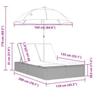 2-persoons ligbed met poly rattan voor een comfortabele zitervaring - Ligstoelen