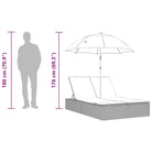 2-persoons ligbed met poly rattan voor een comfortabele zitervaring - Ligstoelen