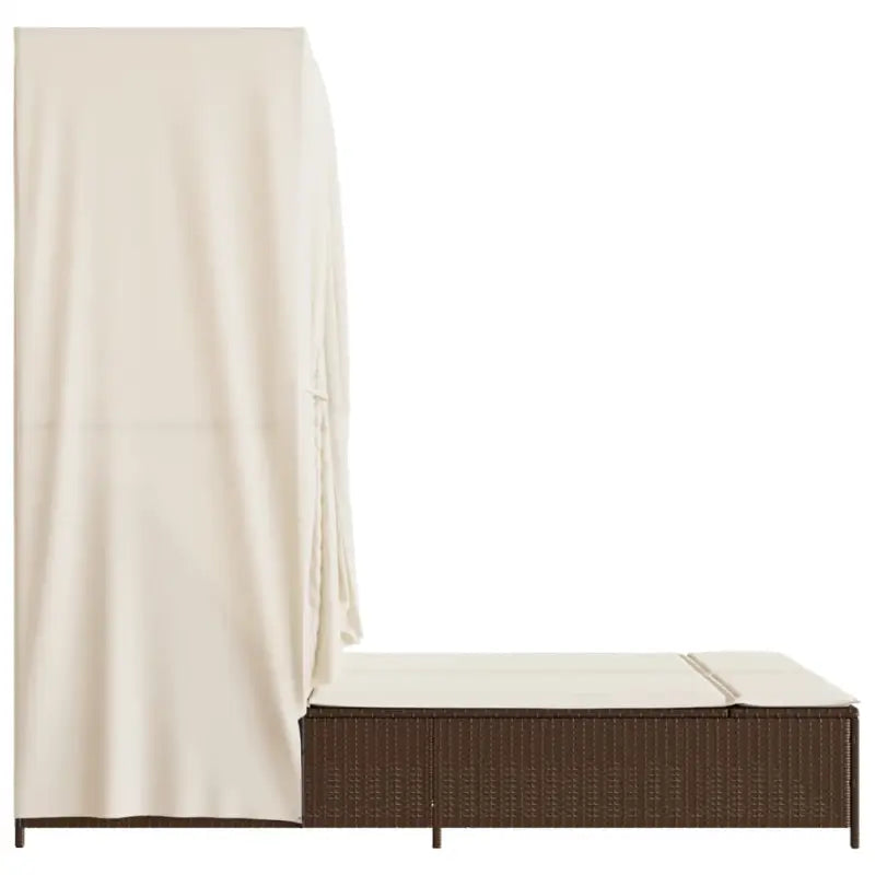 2 persoons ligbed van poly rattan met wasbare hoes voor buitengebruik - Ligstoelen