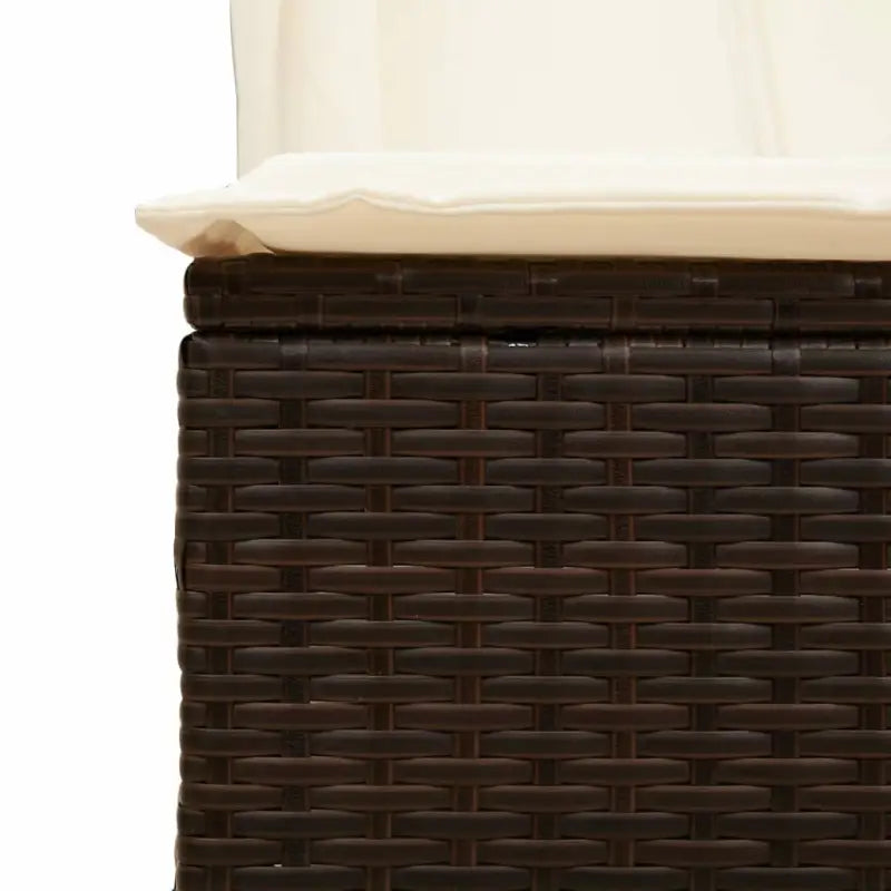 2 persoons ligbed van poly rattan met wasbare hoes voor buitengebruik - Ligstoelen