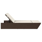 2-persoons ligbed van poly rattan met wasbare hoes voor buitengebruik - Ligstoelen