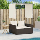 2-persoons ligbed van poly rattan met wasbare hoes voor buitenplezier - Bruin / 1 - Ligstoelen