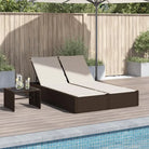 2 Persoons Ligbed van Poly Rattan voor een Comfortabele Zitervaring - Bruin / 1 - Ligstoelen