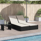 2 Persoons Ligbed van Poly Rattan voor een Comfortabele Zitervaring - Zwart / 1 - Ligstoelen