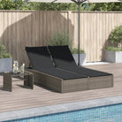 2 Persoons Ligbed van Poly Rattan voor een Comfortabele Zitervaring - Grijs / 1 - Ligstoelen