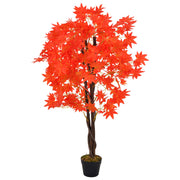 vidaXL Kunstplant met pot esdoorn 120 cm rood