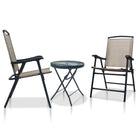 3-delige tuinstoelset met textileen stoffen voor tuin of balkon - Taupe - Tuinsets