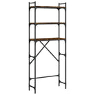 3-laags opbergrek van bewerkt hout met metalen frame en verstelbare poten - Accessoires voor wasmachines & drogers
