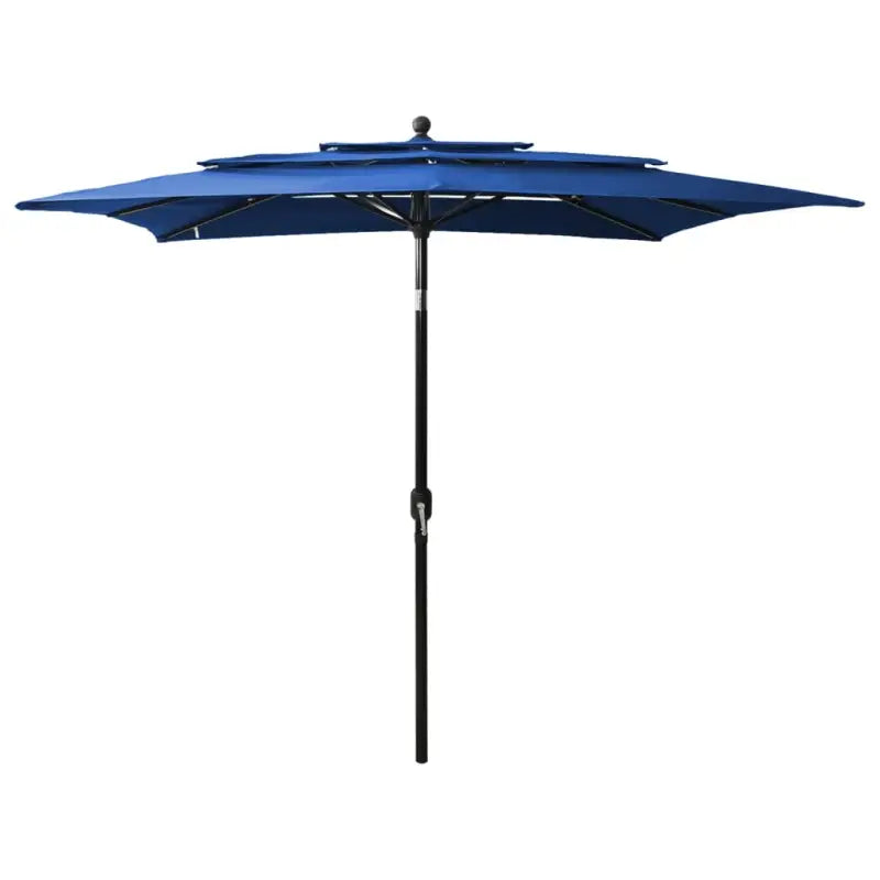3-Laagse parasol met gepoedercoat aluminium paal voor tuin en terras - azuurblauw / 2.5 x 2.5 m / 1 - Parasols