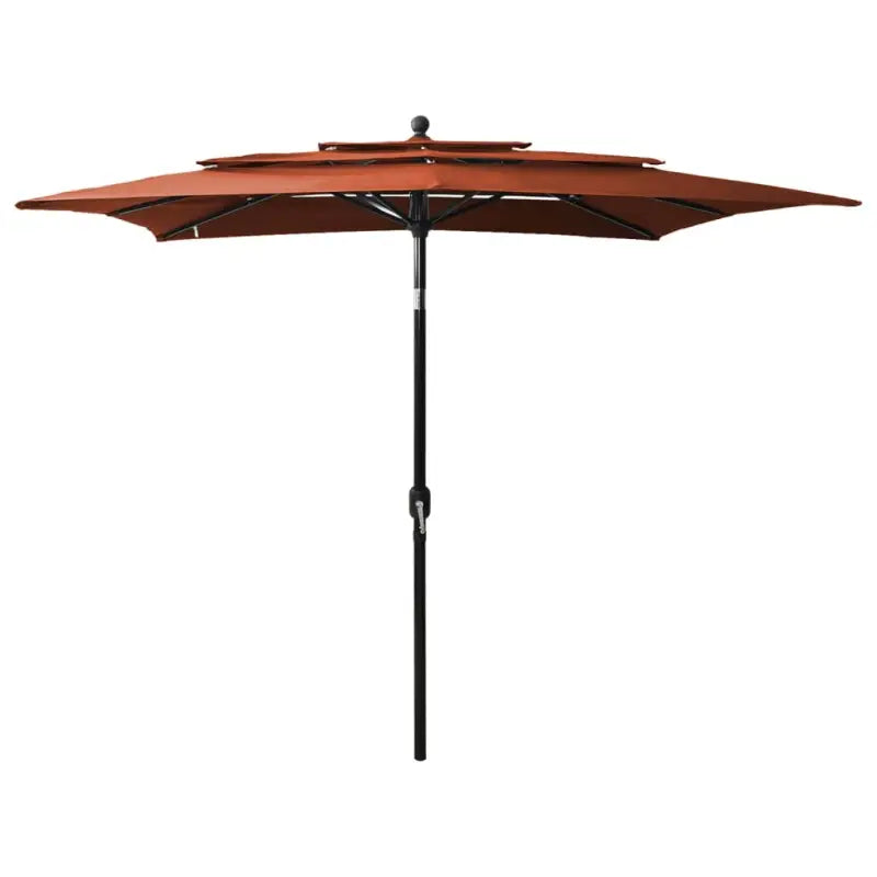 3-Laagse parasol met gepoedercoat aluminium paal voor tuin en terras - Terracotta / 2.5 x 2.5 m / 1 - Parasols