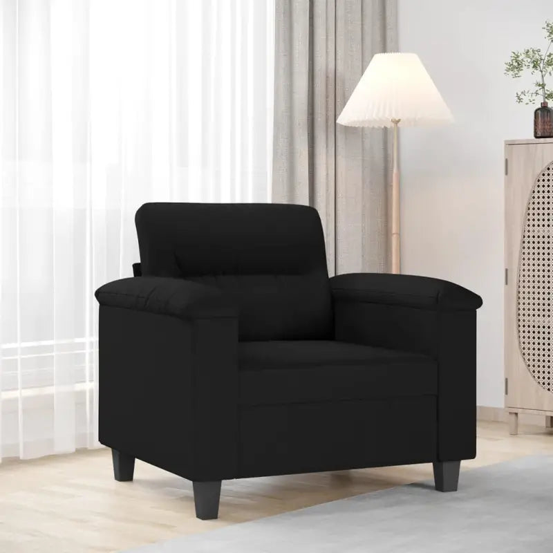 3-zitsbank een uitstekende keuze voor gezelligheid en ontspanning - Zwart / 60 cm - Banken