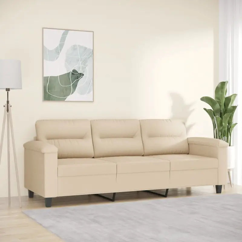 3-zitsbank een uitstekende keuze voor gezelligheid en ontspanning - Crème / 180 cm - Banken
