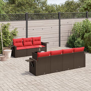 vidaXL 8-delige Loungeset met kussens poly rattan bruin