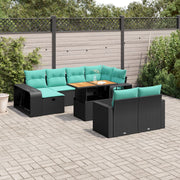 vidaXL 11-delige Loungeset met kussens poly rattan grijs