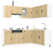 vidaXL 11-delige Keukenkastenset Porto bewerkt hout zwart