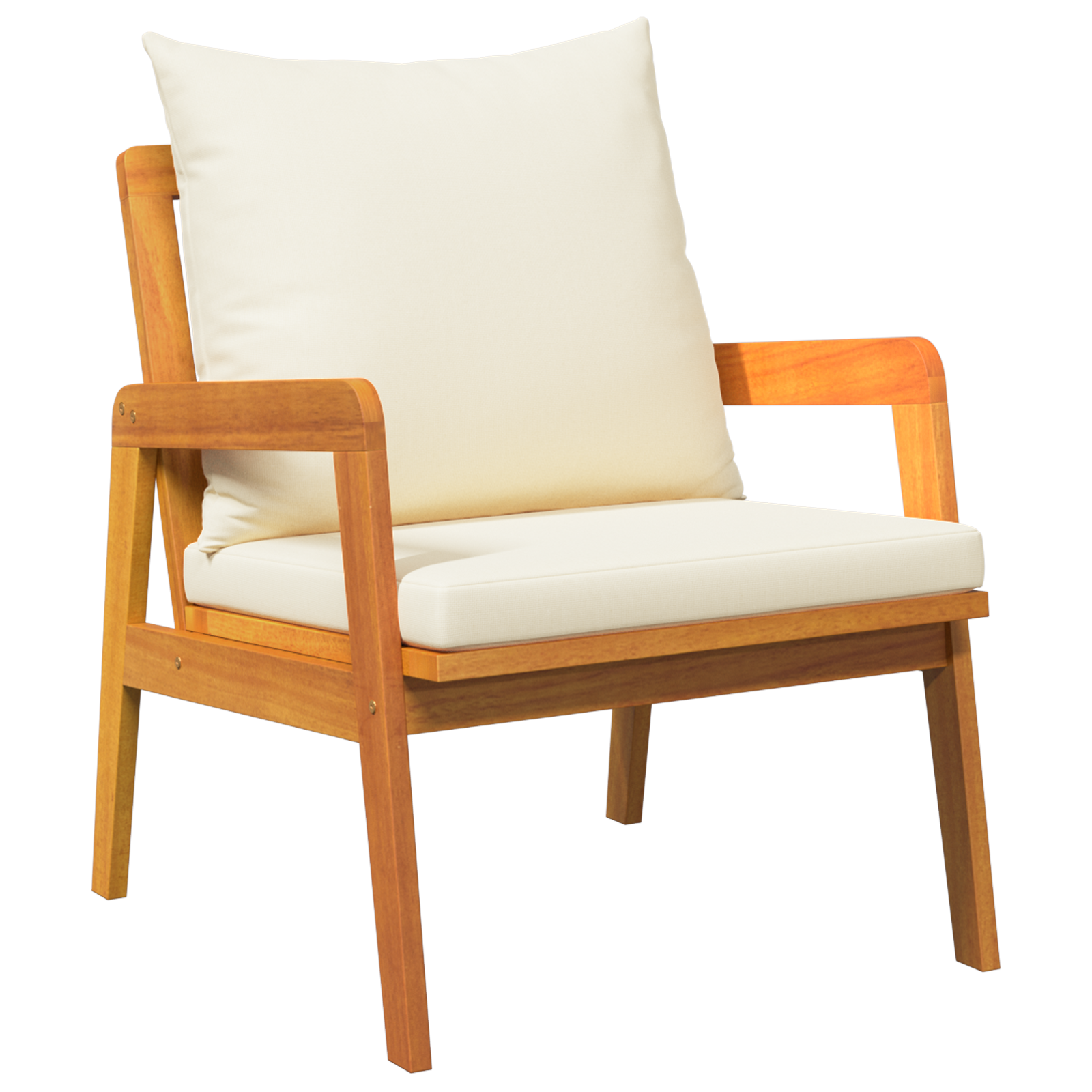 vidaXL 4-delige Bistroset met kussens massief acaciahout