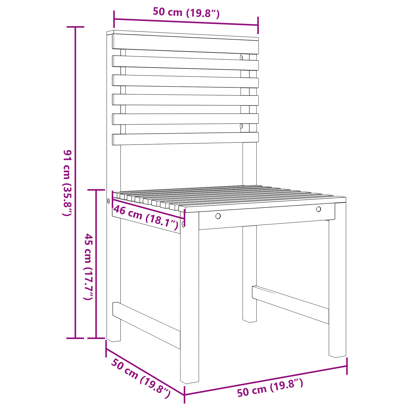 vidaXL 3-delige Tuinbistroset massief acaciahout