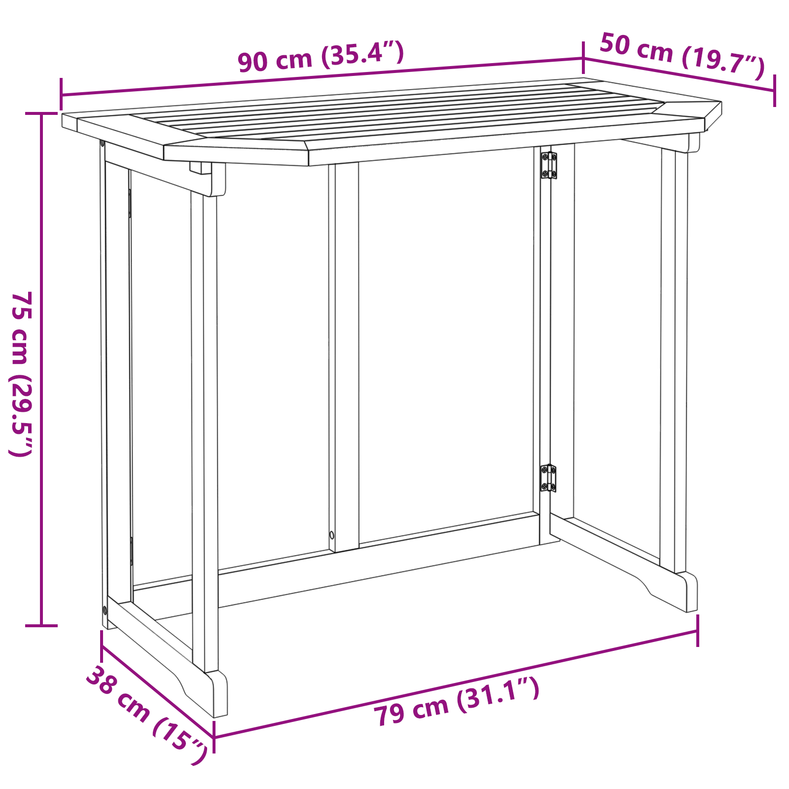vidaXL 3-delige Tuinbistroset massief acaciahout