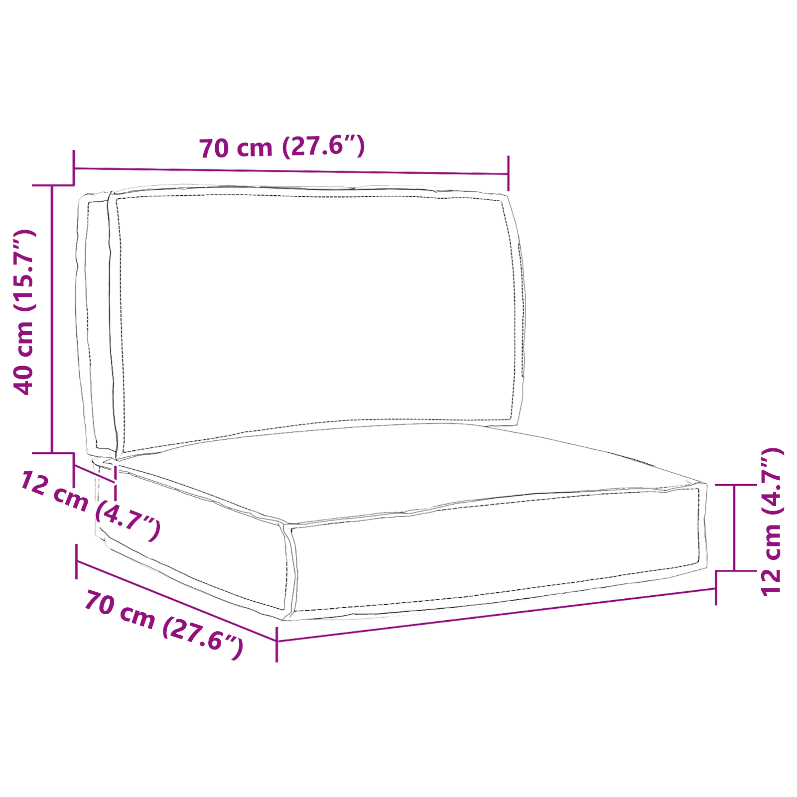vidaXL 2-delige palletkussen set anthraciet oxford stof