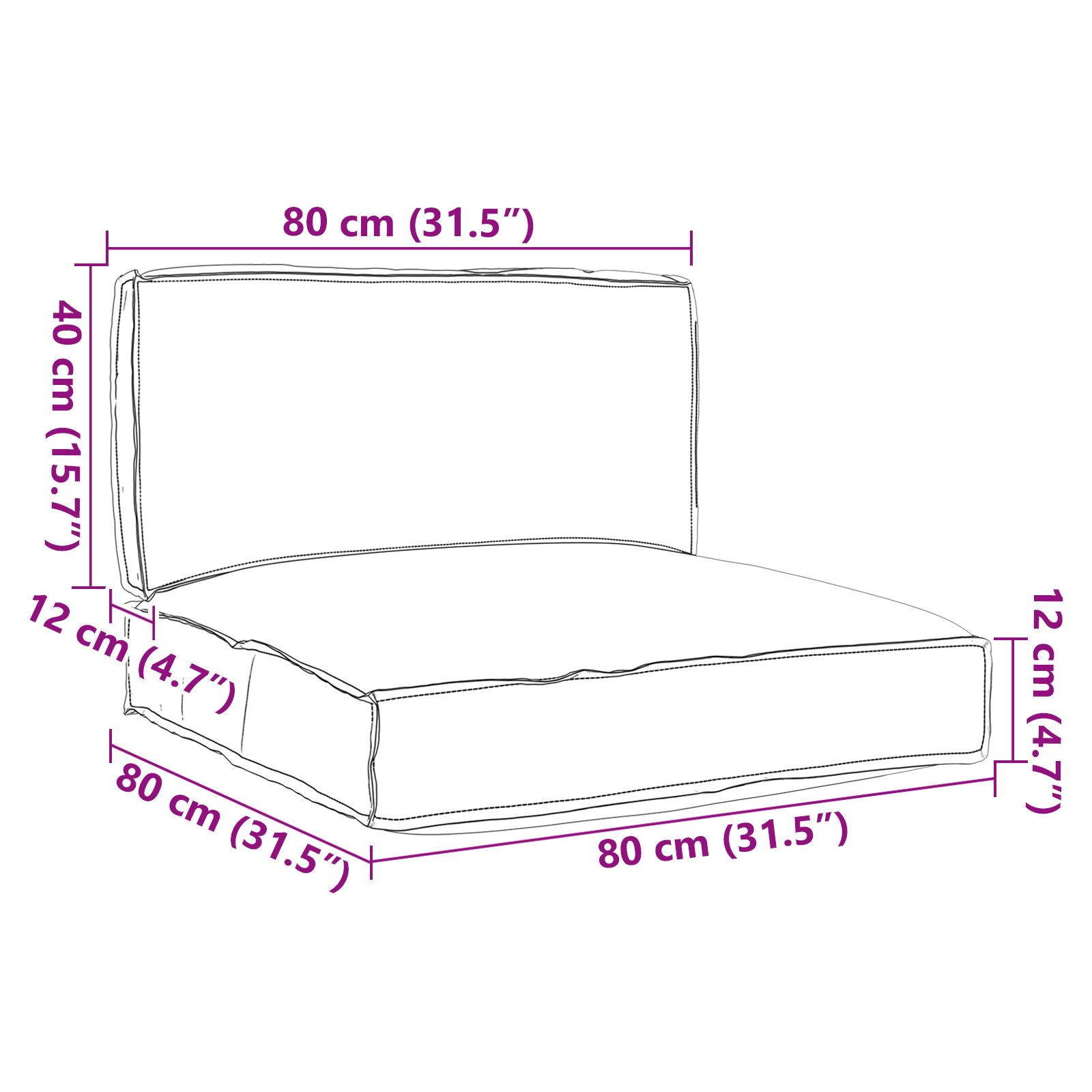 vidaXL 2-delige Pallet Kussen Set Anthraciet Oxford Stof