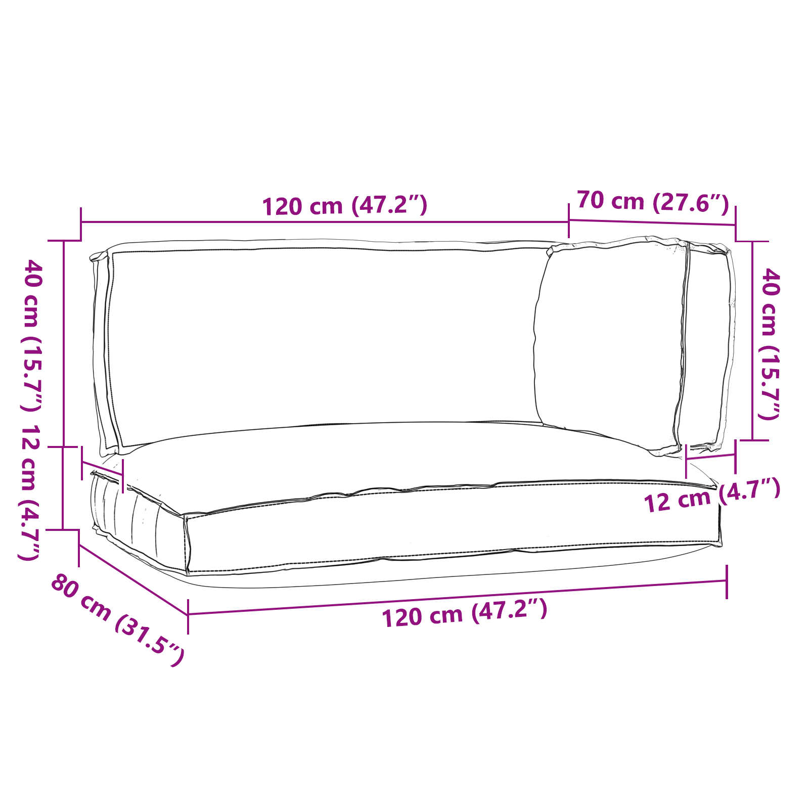 vidaXL 3-delige Pallet Kussen Set Anthraciet Oxford Stof