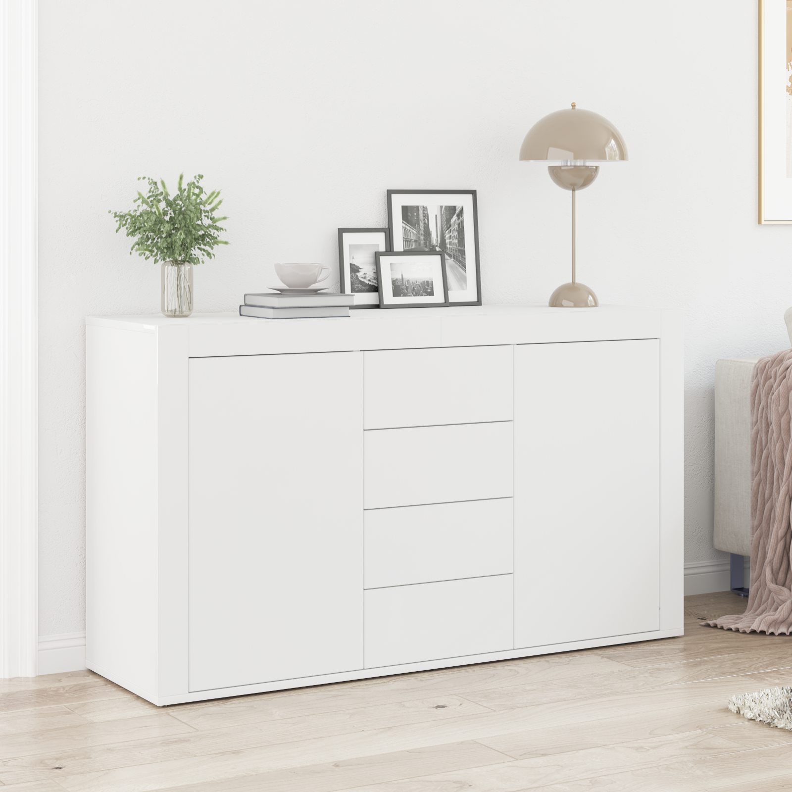 vidaXL Witte Dressoir Wit Hout 120 x 36 x 69 cm Opslag Witte Dressoir