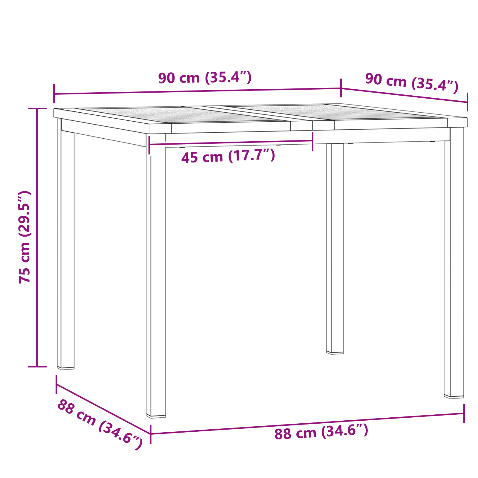 vidaXL 3 Delige Tuin Dining Set Massief Acaciahout