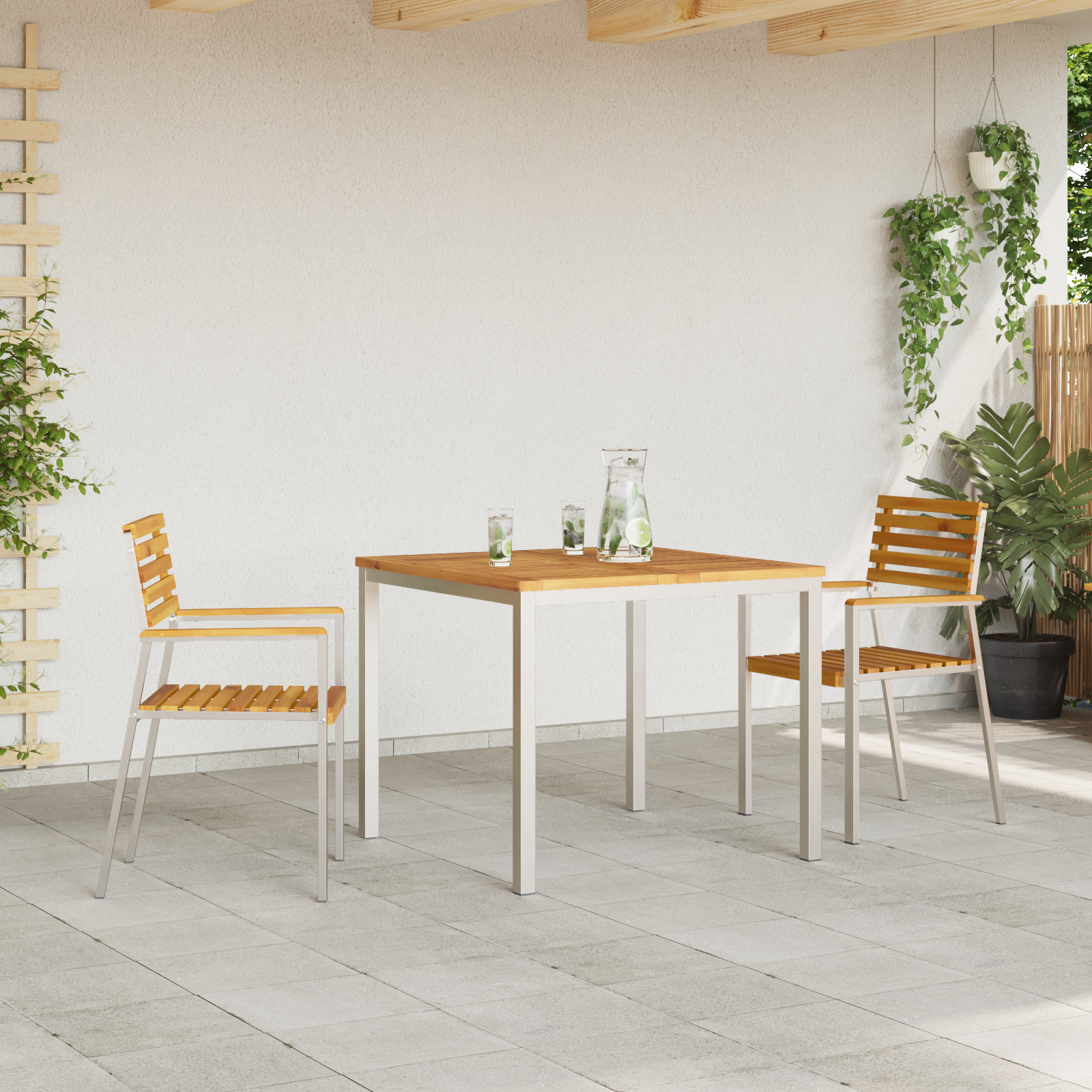 vidaXL 3 Delige Tuin Dining Set Massief Acaciahout