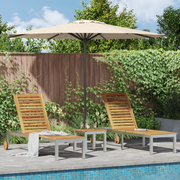 vidaXL Zonnebedden 2 stuks met Tafel Massief Acaciahout