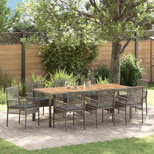 vidaXL Eetset Set van 3 Zwart Hout Duurzaam Patio Spullen Vierkant