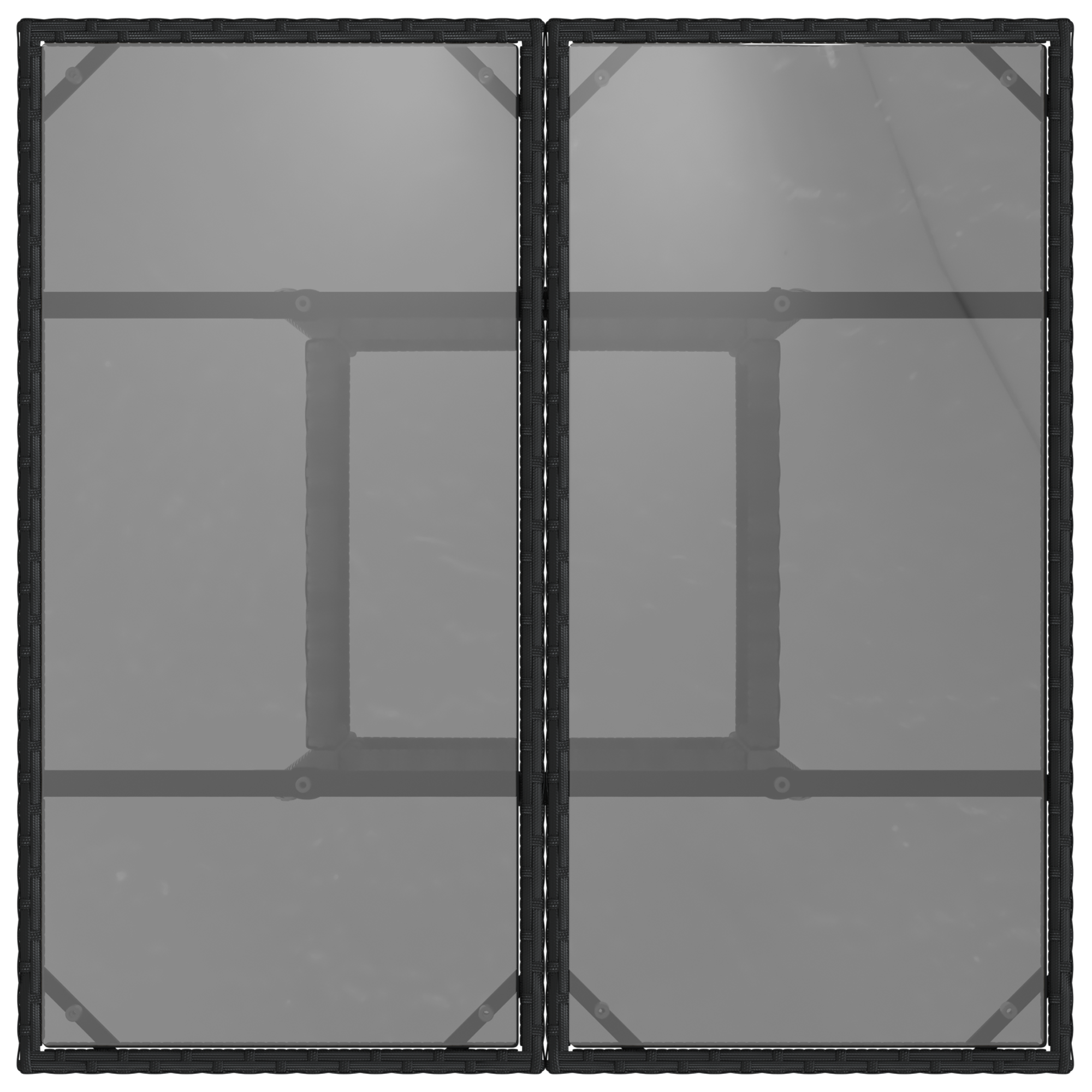 vidaXL 3-delige Tuin Eetset Zwart Poly Rattan