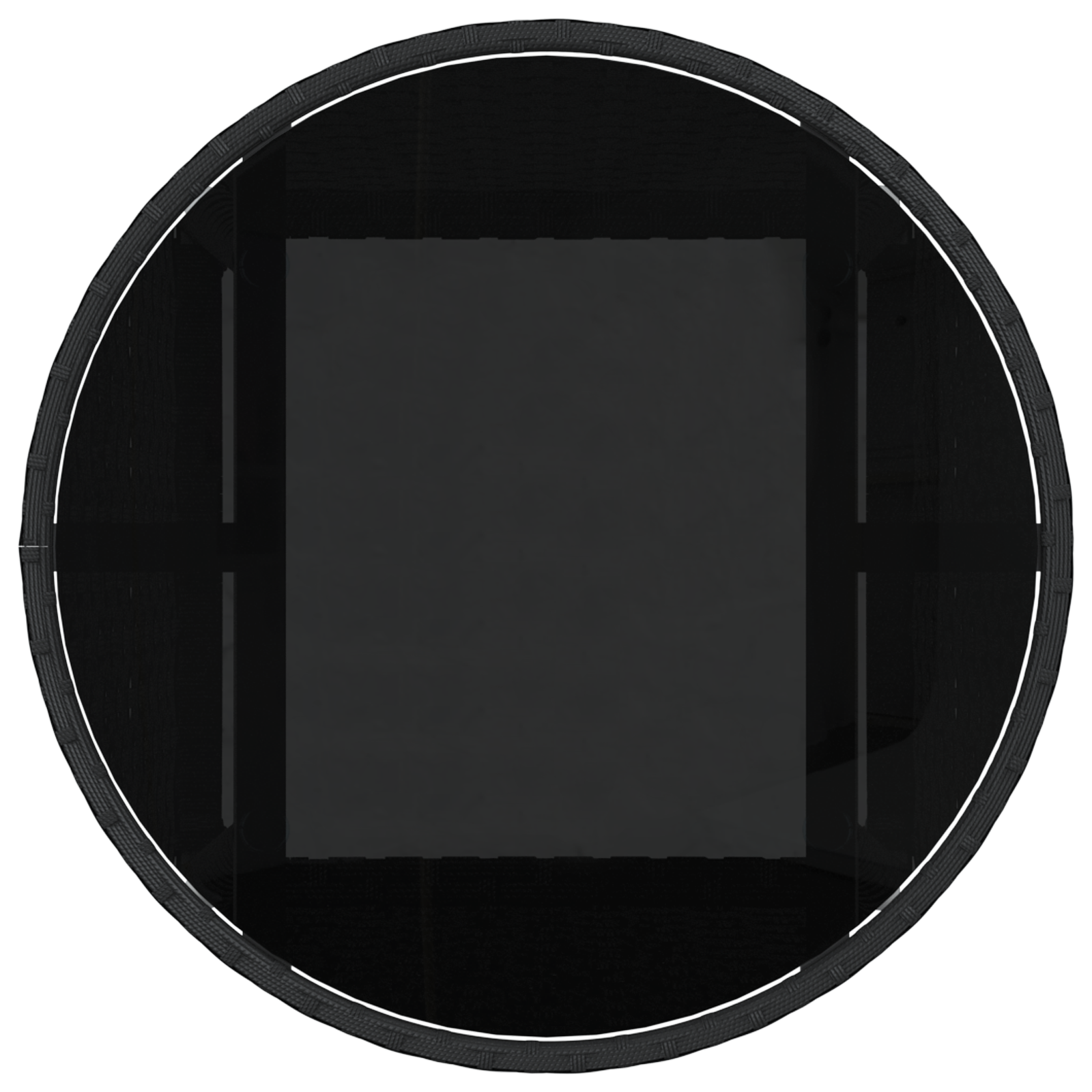 vidaXL 3 Delige Tuin Eettafel Set Zwart Poly Rattan