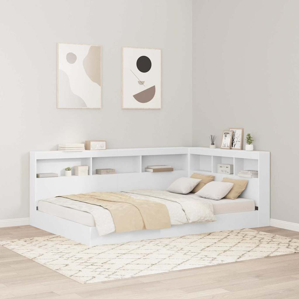 vidaXL Boekenkast Bed Wit 90x200 cm Houtcomposiet