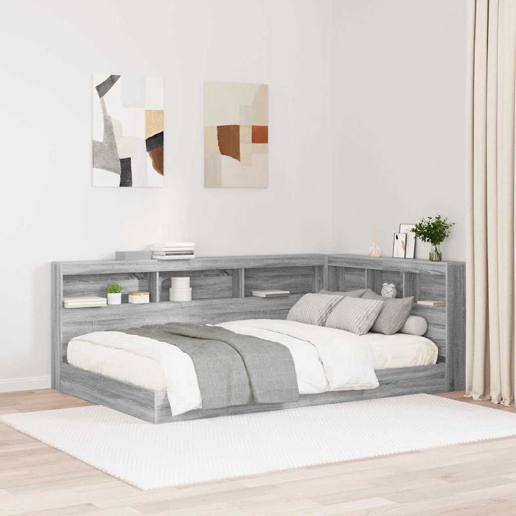 vidaXL Boekenkast Bed Wit 90x200 cm Houtcomposiet