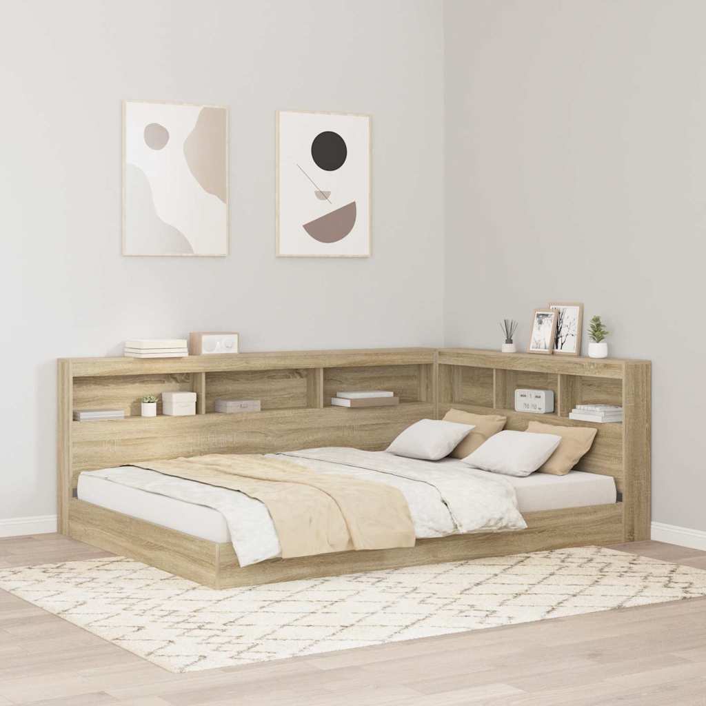 vidaXL Boekenkast Bed Wit 90x200 cm Houtcomposiet