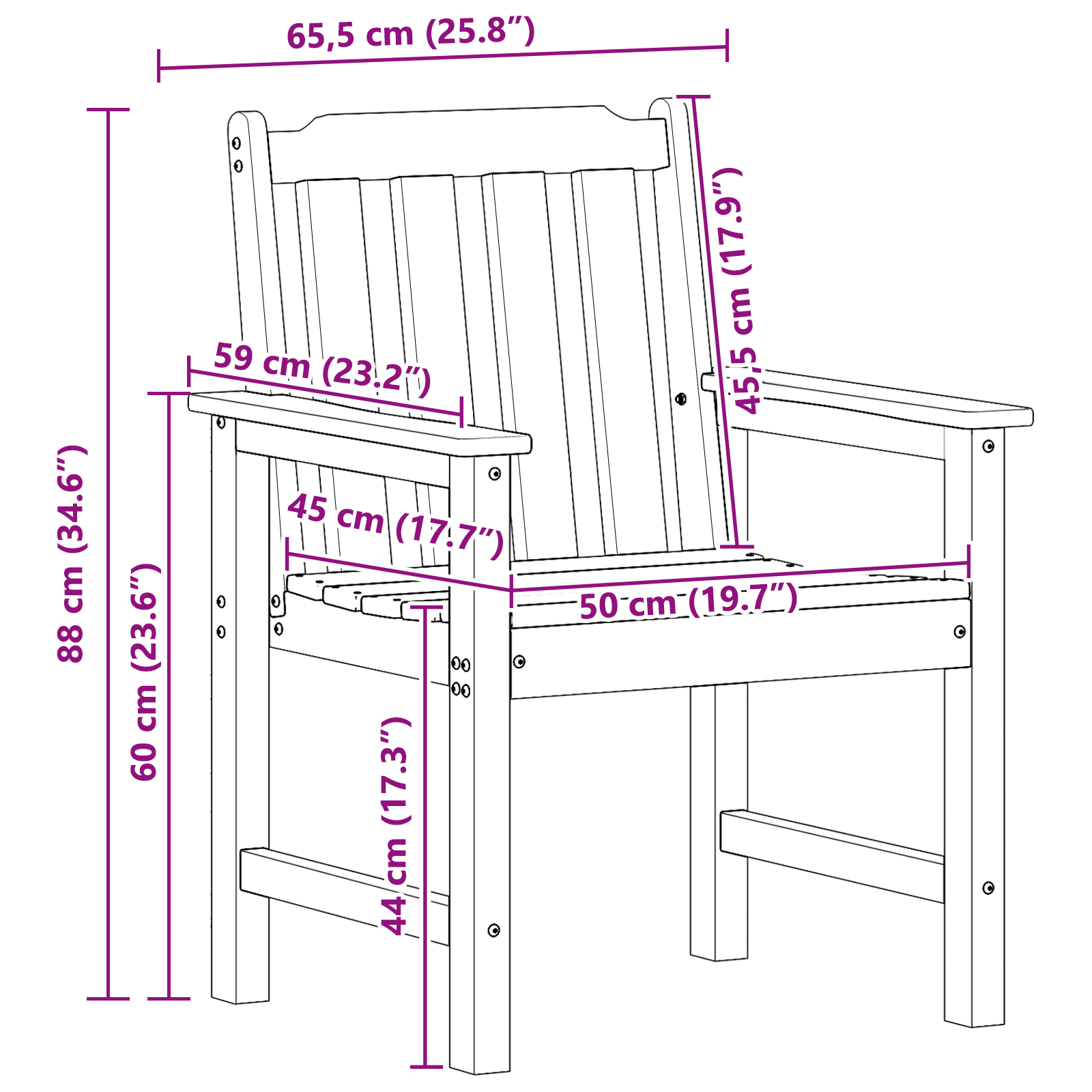 vidaXL Tuin Eetstoelen 4 stuks Wit 65,5x55,5x88 cm HDPE