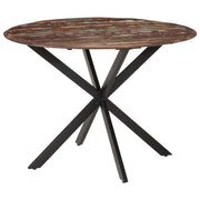 vidaXL Eettafel Ø110x78 cm massief gerecycled hout en staal