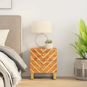 vidaXL Nachtkastje massief mangohout bruin en zwart