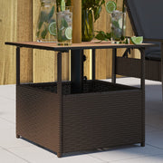 vidaXL Tuintafel met parasolgat 55x55x46,5 cm poly rattan zwart