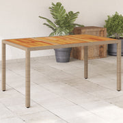 vidaXL Tuintafel 150x90x75 cm poly rattan en massief acaciahout beige