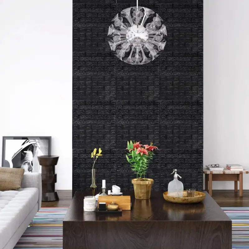 3D bakstenen muurbehang voor een stijlvolle en opvallende inrichting - Zwart / 10 - Behang