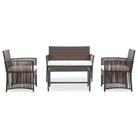 4-delige loungeset met gepoedercoat stalen frame voor buiten gebruik - Tuinsets