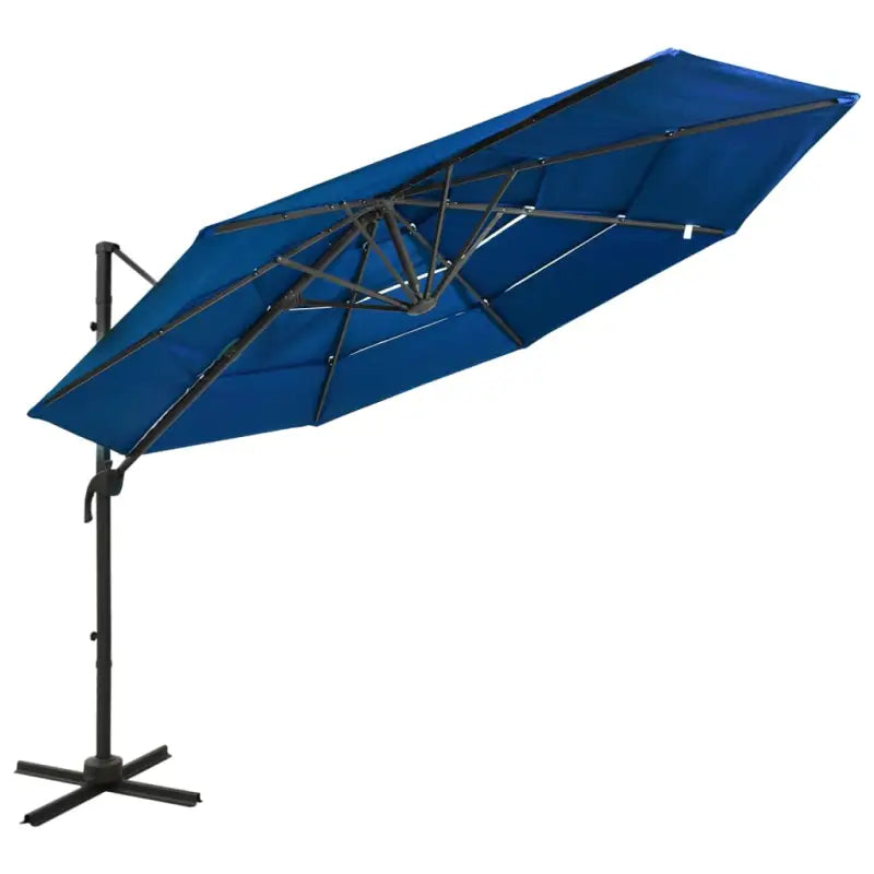 4-laagse parasol met gepoedercoat aluminium paal voor UV en vochtbescherming - azuurblauw / 1 - Parasols