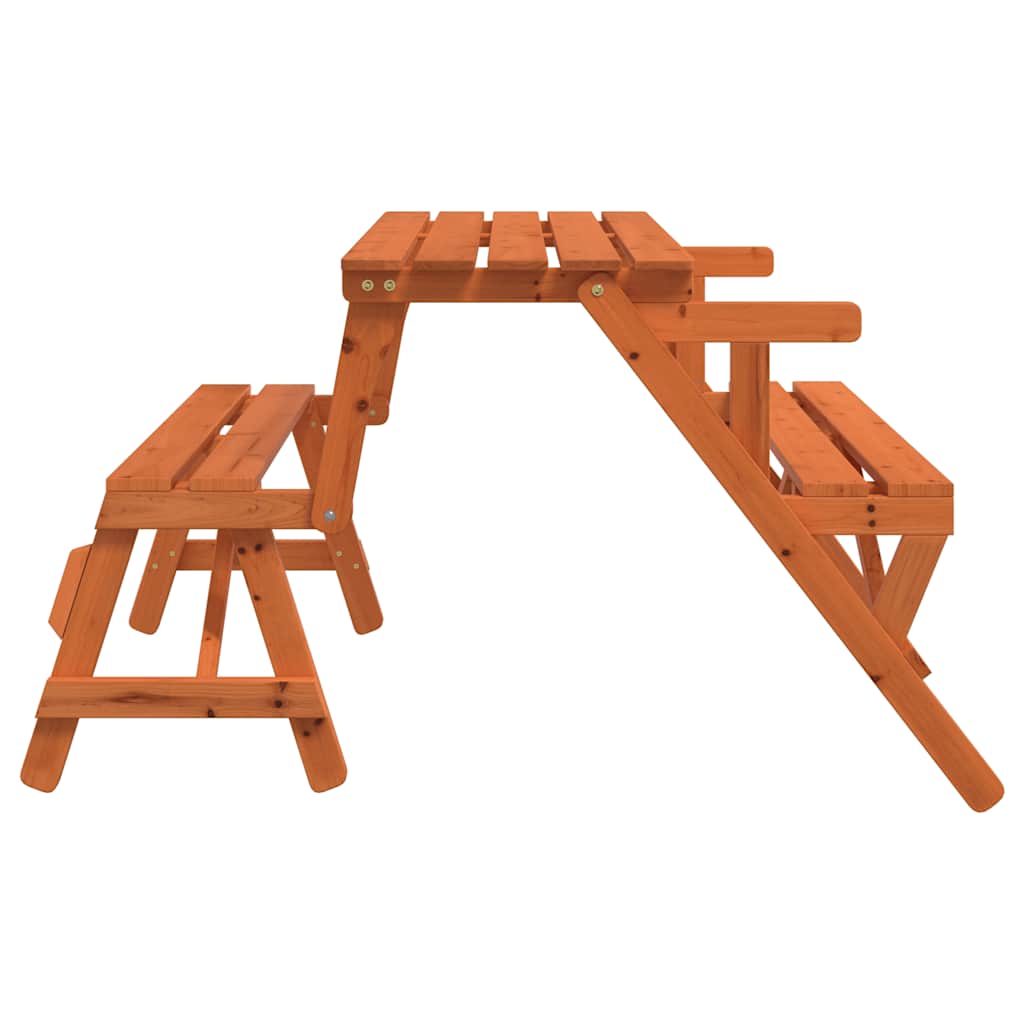 vidaXL Picknicktafel met banken 2-in-1 ombouwbaar massief vurenhout