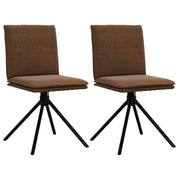 vidaXL Eetkamerstoel kunstsuède donkergrijs